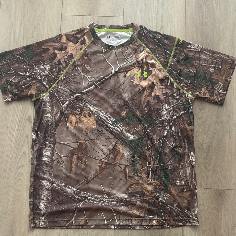 Under Armour Brown Camo T-Shirt with Green Accents